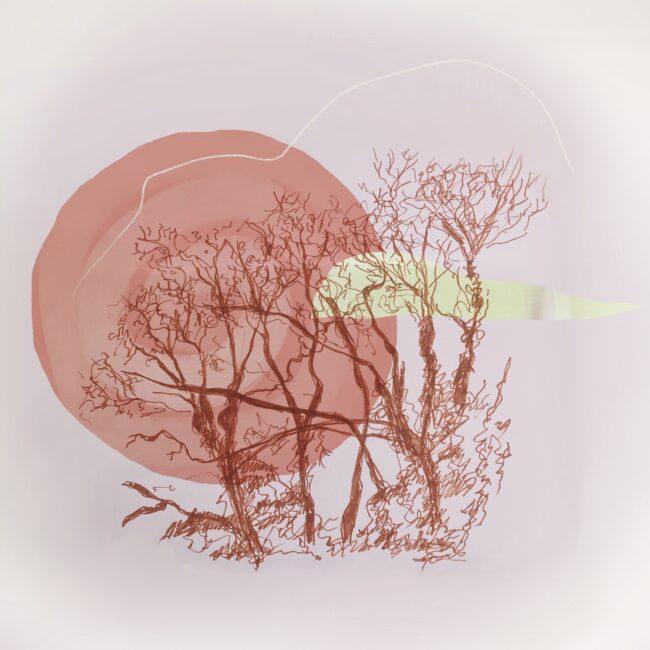 Large whimsical, dream like drawing